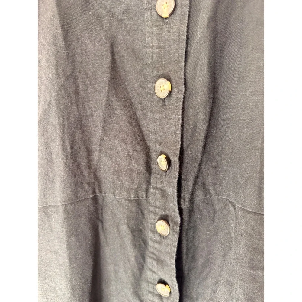 Everlane Linen Jumpsuit Picnic Button Front Belted‎ Lightweight Casual Size 2